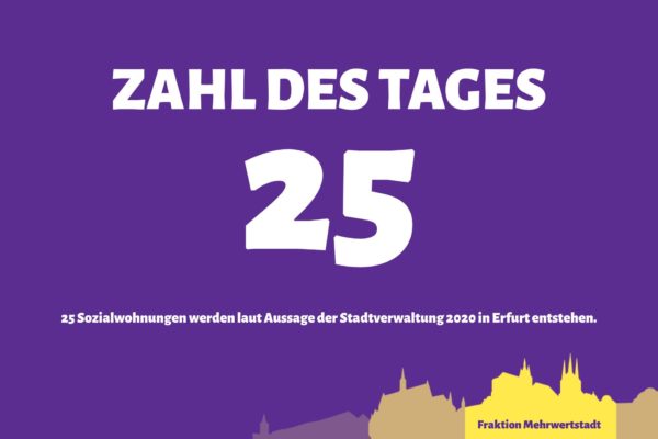 25 Sozialwohnungen für Erfurt in 2020